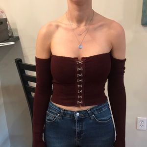 Forever twenty one long sleeve crop top